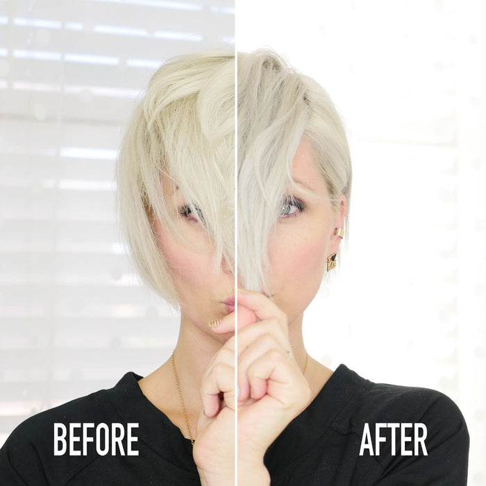 purple shampoo before and after